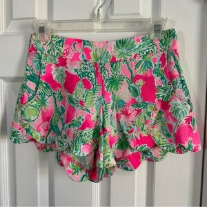 Lilly Pulitzer Pink and Green jungle print shorts XS